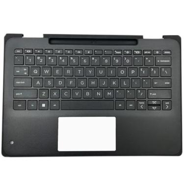 Imagem de HJPMTS Novo estojo de apoio para as mãos para notebook, com teclado, retroiluminado, tamanho 28.2 cm, substituição preta para HP Pro x360 Fortis 11 G9 6070B1988201 N00451-001