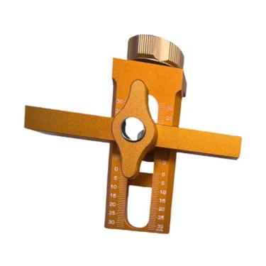 Imagem de Bothyi Ferramenta de posicionamento de porta de armário Gabarito de dobradiça de porta ajustável em liga de alumínio resistente e fácil instalação Gabarito, Laranja