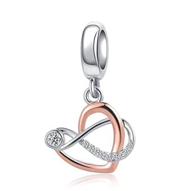 Imagem de MiWangLing Sun Celetic Kont Girl Crown Infinite Flower Key Lock Charm para pulseira Pandora, Metal Cristal Strass, Base