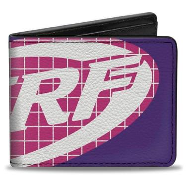 Imagem de Buckle-Down Carteira Nerf, Bifold, Nerf Logo Grid Split Blues Preto Rosa Branco, Couro Vegano