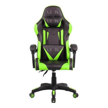 Imagem de Cadeira Gamer Level LVC01DN Reclinável Preta / Verde