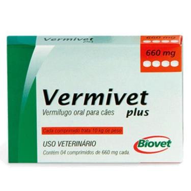 Imagem de Vermivet Plus 660 mg - Vermífugo Para Cães - 4 Comprimidos - Biovet