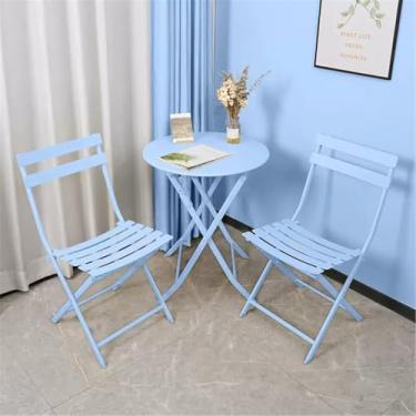 Imagem de Conjunto De Bistrô Dobrável - Móveis De Exterior De 3 Peças Para Jardim, Quintal, Piscina - Mesa E Cadeiras Dobráveis Para Gramado, Varanda, Varanda - Resistente às Intemp, Green