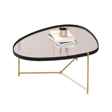 Imagem de Mesa de Centro Organica Alamanda Preto Pe Dourado - Moveis JB