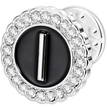 Imagem de HAWSON Alfinetes de lapela com inicial A-Z, alfinetes de gravata personalizados de ouro/prata 18K para ternos, gravatas, chapéus, homens e mulheres, Latão, Sem Pedra Preciosa