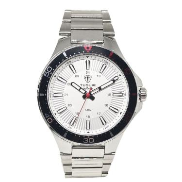Imagem de Relógio Masculino de Aço Tuguir Analógico 23-2238 Prata e Branco e Vermelho
