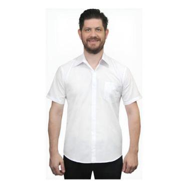 Imagem de Camisa Social Manga Curta Masculina Com Bolso Básica P Ao G4 - Maximus