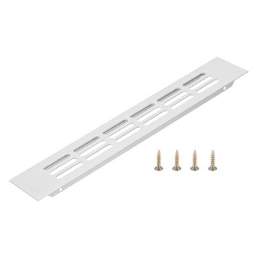 Imagem de PATIKIL Tampa de saída de ar da porta, 25 x 4 cm (dimensões externas), grade de ventilação com venezianas de alumínio, ventilação retangular com parafusos de montagem para armário de sapatos, prata