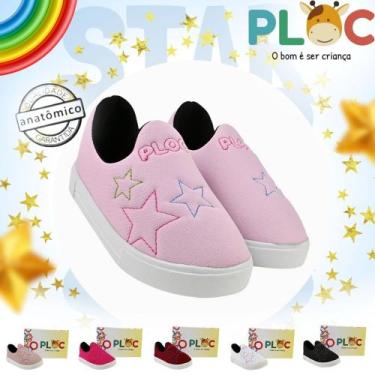 Imagem de Tênis infantil Ploc Estrelinha Casual Menina Anatômico Escolar, 21, Ro
