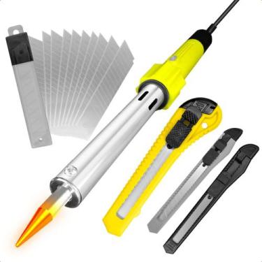 Imagem de Ferro De Solda 100W 220V Ponta Fina + Kit Estilete 10 Lamina - Startoo