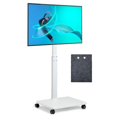 Imagem de La Jaco Suporte de TV com rodinhas para TVs de 32 a 65 70 polegadas, carrinho de TV portátil sobre rodas com bolsa de feltro, altura ajustável, comporta até 50 kg para canto, quarto, sala de estar