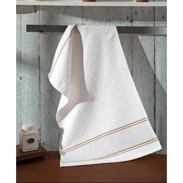 Imagem de Pano de copa 40x60 felpudo para bordar nancy liso cor e marrom dohler 