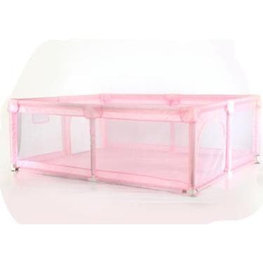 Imagem de Cercadinho Portátil para Bebê e Pet - Dobrável, Seguro e Fácil de Montar (Rosa)