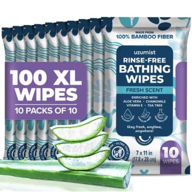 Imagem de Toalhetes corporais Uzumist No Rinse XL Ultra Thick 100 fibras de bamb