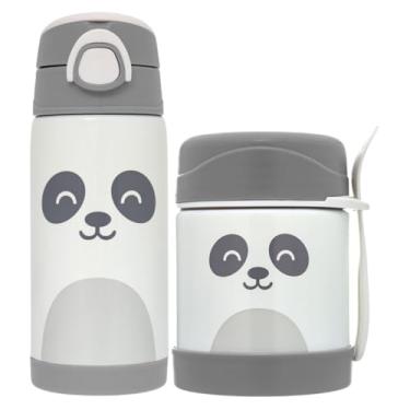 Imagem de Kit Refeição Infantil 2 Peças Introdução Alimentar Alimentação Bebê Garrafa Térmica e Pote Térmico Buba Gumy (Branco)