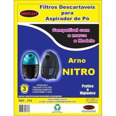 Imagem de Kit c/9 Sacos Descartáveis Aspirador Arno Nitro 1300 - Oriplast