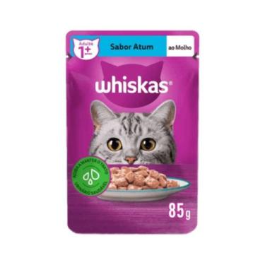 Imagem de Ração Úmida Whiskas Sachê para Gatos Adultos Atum Molho 85g