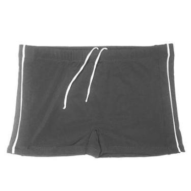 Imagem de Sunga shorts de praia masculina adulta lisa com listras laterais cordão e elástico Águas Claras-Masculino