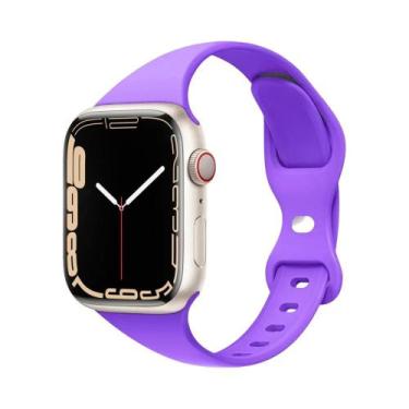 Imagem de Pulseira De Silicone Slim Para Apple Watch 45mm 44mm 40mm 41mm Bracele
