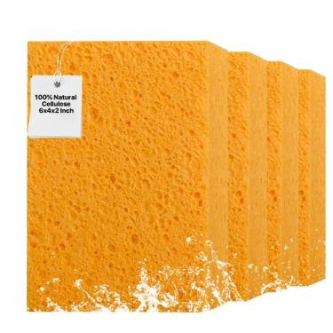 Imagem de Esponjas de celulose Mt.Jun 4 unidades, 15x10x5cm, superabsorventes