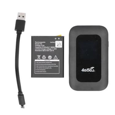 Imagem de 4G LTE WiFi Router Portable Mobile Hotspot com Micro SIM SLOT Slot de alta velocidade Internet para a Ásia Sudeste Asia África Oriente Médio Black ABS 2100mAh Bateria