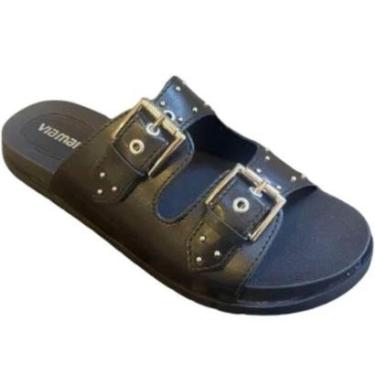 Imagem de Sandália Papete Feminina Via Marte 174004 Flatform Com Fivela-Feminino