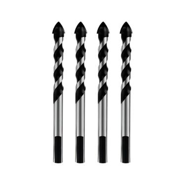 Imagem de Kit 4 Broca 8mm Multiuso Multimaterial Fura Tudo Vidro Porcelanato Cerâmica Madeira Concreto Multifuncional