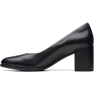 Imagem de Clarks Freva55 Court Tênis feminino de salto alto, Couro preto, 41