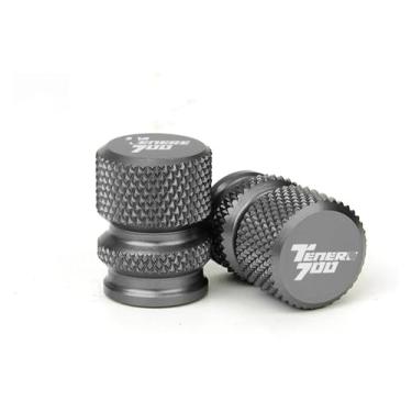 Imagem de Compatível com Tenere 700 2019 2020 2021 2022 2023 Acessórios de motocicleta Suporte lateral extensão de pé almofada ampliadora Tenere700 (tampas de válvula-cinza)