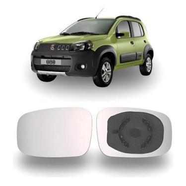 Imagem de Lente Espelho Retrovisor Fiat Novo Uno 2011 a 2021 - Com base - Refil,