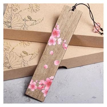 Imagem de ASDJKL Material escolar criativo pintado esculpido flor de ameixa Sakura marcador de livro de madeira presente escolar leitura estilo chinês clipe de livro acessórios suprimentos marcador de página