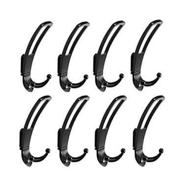 Imagem de URGDWEKJY Cabideiro montado na parede, pacote com 8 ganchos de metal com ganchos de parafuso, ganchos utilitários para casacos, lenços, bolsas, toalhas, chaves, chapéus, chapéus, cabides de parede (B)