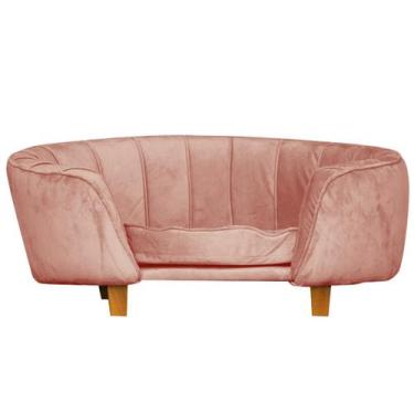 Imagem de Poltrona Cama Pet Lady Estofada Tecido Veludo - Las Patitas, Rosê
