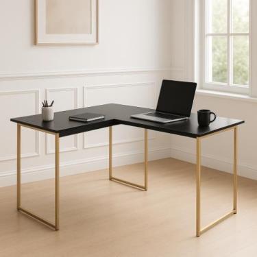 Imagem de Mesa Escrivaninha 120x90cm Para Home Office Max Em L Estilo Industrial