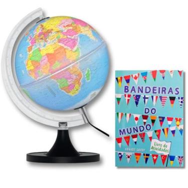 Imagem de Globo Terrestre Luminoso 21 cm + Bandeiras do Mundo - Livro de Ativida