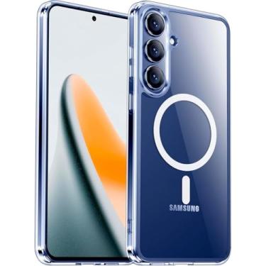 Imagem de FIT IT Capa Case Magnética Transparente Compatível com Samsung Galaxy S25 Fe, Proteção Completa, Suporte para Carregamento Wireless (Transparente)