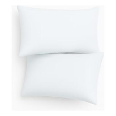 Imagem de Travesseiros Antialérgicos de Fibra de Carbono, Confortáveis, Brancos, Conjunto com 2 Unidades