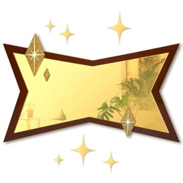 Imagem de Cinnvoice 7 peças de acrílico Starburst espelho decoração de parede meados do século moderno decoração retrô 8 estrelas atômicas pontiagudas arte de parede elegância acentos acabamento fácil