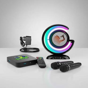 Imagem de Aparelho de Karaoke Box Com Pontuação Real Contendo 18.000 músicas karaoke na memória + Caixa de Som e 2 Microfones Sem Fio
