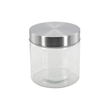 Imagem de POTE DE VIDRO REDONDO 500ML TAMPA CROMADA - CM36