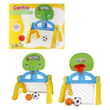 Imagem de Centro Esportivo Infantil 2 Em 1 Basquete E Futebol Didático Para Crianças