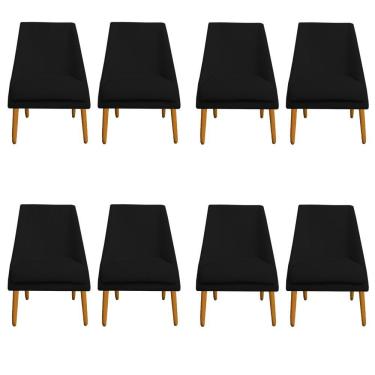 Imagem de Kit 08 Cadeiras Para Sala De Jantar Ana Pés Palito Veludo Preto D'classe Decor