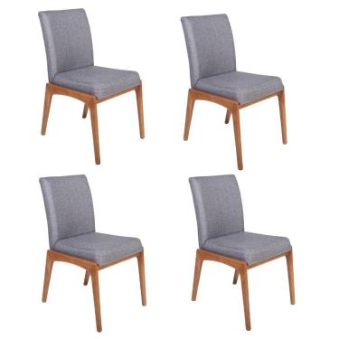 Imagem de Conjunto 4 Cadeiras De Jantar Estofadas Sara Cinza Escuro