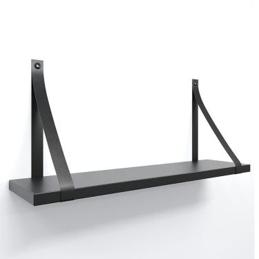 Imagem de Prateleira Em Mdf Preto 60x15cm Com Alça Cor Preto