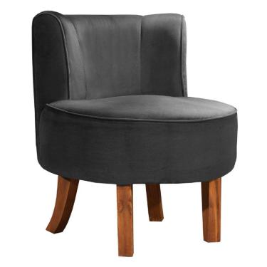 Imagem de Cadeira Decorativa Oliva Via Encanto Veludo Cinza