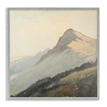 Imagem de Stupell Industries Mountain Vista Cliff Landscape Gray Framed Giclee Art, design by Petal Prints Design, 12 x 12
