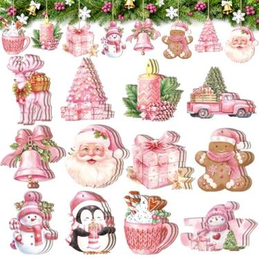 Imagem de 36 peças de enfeites de Natal para árvores, decorações de Natal, boneco de neve, Papai Noel, enfeite de Natal, artesanato, recorte de madeira, decoração interna para casa, suprimentos para festas de