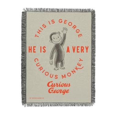 Imagem de Northwest Cobertor Universal Curious George Very Curious Monkey Tapeçaria – Cobertor decorativo tecido de 121 x 152 cm com franja – Macio lavável na máquina, parede, sofá ou cama
