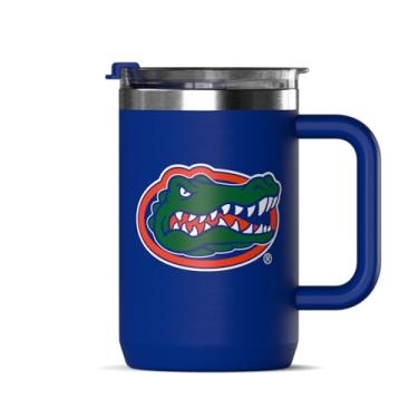 Imagem de Hydrapeak Caneca de café com isolamento térmico Florida Gators 510 g oficialmente licenciada com tampa flip e alça para viagem, copo de café frio/quente, aço inoxidável, sem BPA, parede dupla, caneca