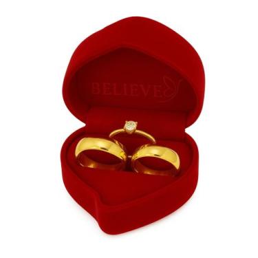 Imagem de Par de alianças tradicional 6mm banhadas a ouro 18k - BELIEVE JEWELRY